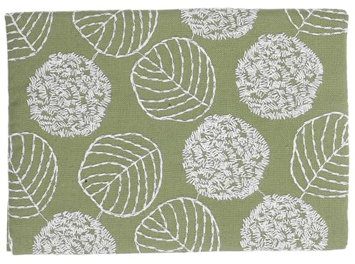 TOKIDNY Funda para Libros y Cuadernos Diseño Floral Único de Tela Verde Tacto Cómodo Elástica y Lavable para Protección Fácil y Uso Diario