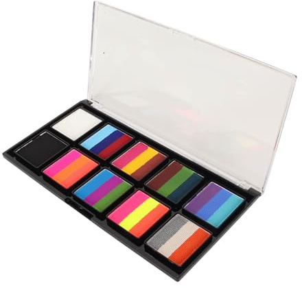 Haofy Palette de Peinture Corporelle, Crème à Base d'eau, 10 Grilles pour Peindre le Visage et le Corps Lors de Fêtes et de Spectacles