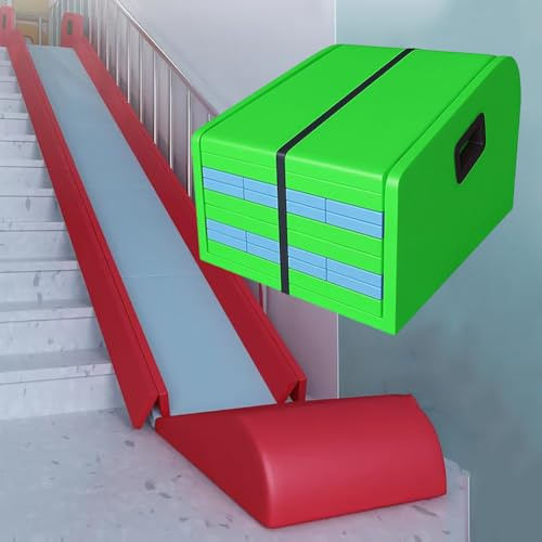 TT-YEC Toboggans pour Enfants D'intérieur Et D'extérieur, Toboggans Pliables Extra-Longs avec Poignées Antidérapantes, Jeux D'escalier pour La Maison,Vert
