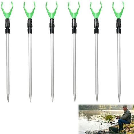 Benaewa 6 Pcs Fishing Rod Holder, Adjustable Extending Rod Rest, Fishing Accessories for Lake, River Bank Angling