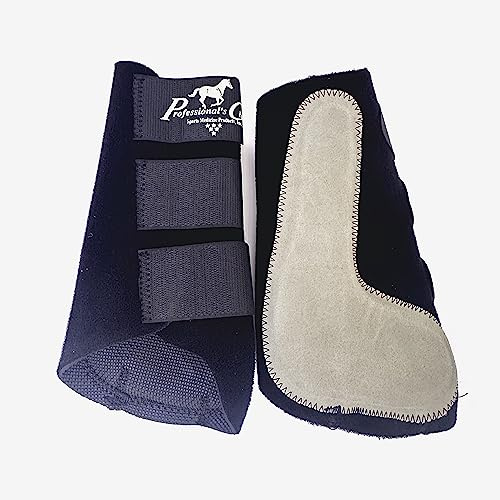 Professional's Choice Equine Easy-Fit Front Leg Splint Boot | Hook & Loop Closure | Sold in Pairs | One Size Fits All | Black