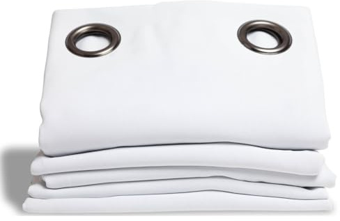Moondream LumenControl™ Solid Blackout Curtain for Bedroom | Textured Fabric | Light Block for Windows & Sliding Doors | Made in Europe | Grommet | 55 W x 84 L | White - Snow MC720