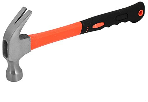 Sourcingmap 12oz Metal Curved Claw Hammer Silver Tone w Plastic Handle