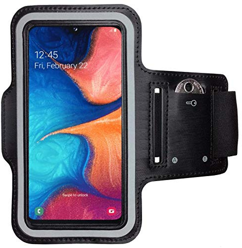 CoverKingz Brassard de Sport pour Samsung Galaxy A20e - Brassard pour Smartphone, Accessoire de Sport avec Poche pour Les clés Galaxy A20e - Accessoire Sport, Brassard téléphone Portable Noir