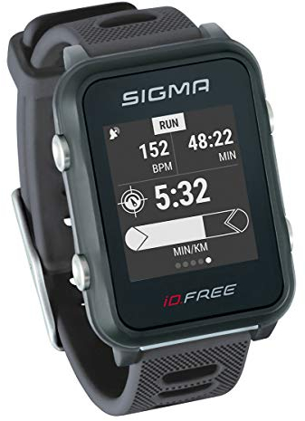 Sigma Sport iD.FREE GPS Multisport-Uhr für Outdoor und Navigation, Smart Notifications, Geocaching, Pulsmessung am Handgelenk, wasserdicht, inkl. Fahrradhalterung