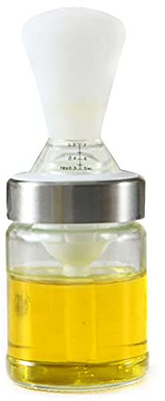 Ölpinsel Flasche, RoseFlower Silikonbürste mit Glasölflasche wird zum Hochtemperatur-Picknickgrillen im Freien, zum Bürsten von Steaks, zum Kochen in der Küche, zum Backen, Salat #2