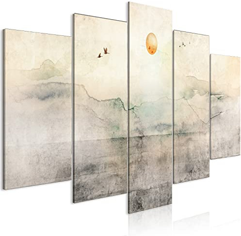B&D XXL - Akustikbild 225x112 cm Bilder mit Akustikschaumstoff Hochleistungsschallabsorber Schallschutz Leinwandbild XXL 5 tlg Wandbild c-A-10041-b-c