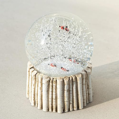 Palla di neve cardinale, palla di neve con uccellino rosso, animale fiocco di neve in vetro, per adulti e uomini, compleanno, 100 mm, San Valentino, palla di neve senza musica