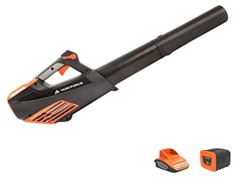 Yard Force 40V Cordless Leaf Blower 230km/h Air Speed with Lithium Ion Battery and Charger - Part of GR 40 Range - LB G18, Black, LB G18-UK