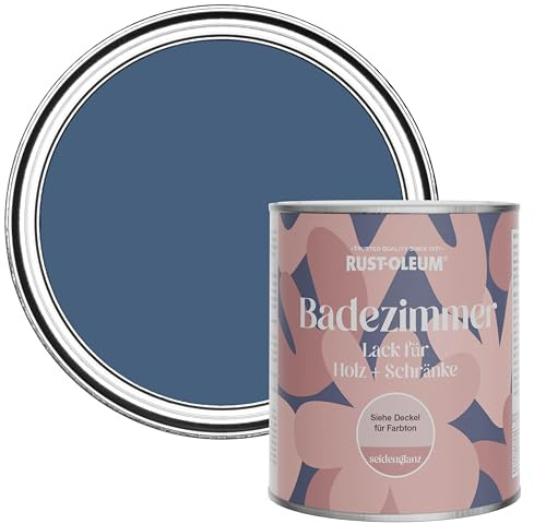 Rust-Oleum Blue Moisture Resistant Bathroom Wood and Cabinet Paint in Satin Finish - Ink Blue 750ml
