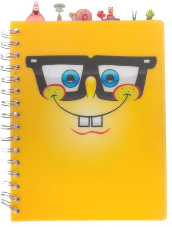 Innovative Designs Nickelodeon Spongebob Squarepants Tab Journal Notebook, Spiral Bound, 144 Lined Pages, 8 x 7 inches