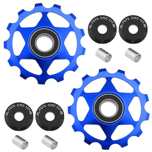 2 st 13T jockey hjul remskiva hjul växelförare remskiva kompatibel med SHIMANO kompatibel med SRAM 8 9 10 11 12-växlad växelförare blå