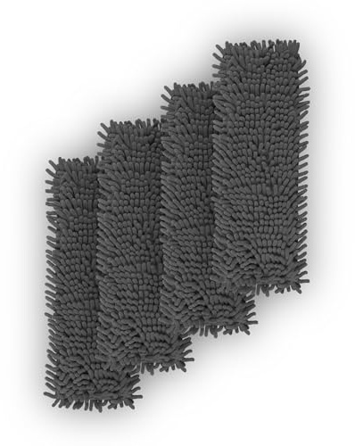 Ersatzbezug Anthrazit für Bodenwischer ( 4er Pack ) - 40cm - Chenille Wischbezug, für alle gängigen Klapphalter - Bezug für alle Bodenarten