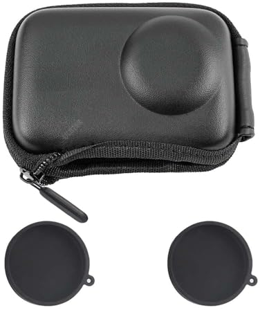 ULBTER Mini custodia per DJI OSMO Action 5 Pro/Action 4 / Action 3 + copriobiettivo in gomma [1+2 pezzi], accessori portatili per il trasporto