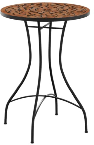 Table de bistro mosaïque terre cuite Ø50x70 cm céramique