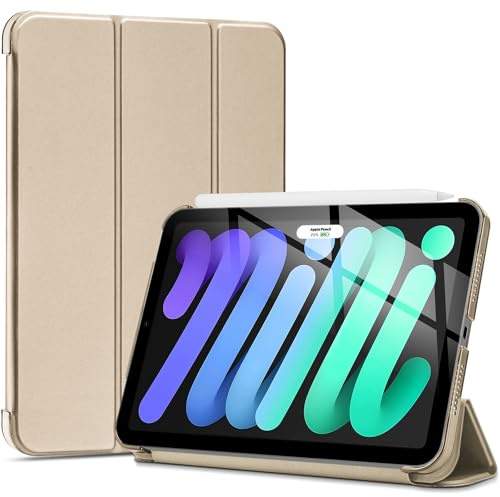 ProCase Smart Case for iPad Mini 7 (A17 Pro 2024)/ Mini 6 2021 8.3 Inch, Hard Back Cover for iPad Mini 7th/6th Generation A2995/A2996/A2993/A2567/A2568/A2569 -Starlight