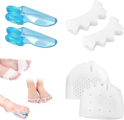 3-Paare Zehenspreizer Silikon Metatarsalgie Einlegesohlen - Fußschutz für Ballenzehen und überlappende Zehen - Always Healthy Feet
