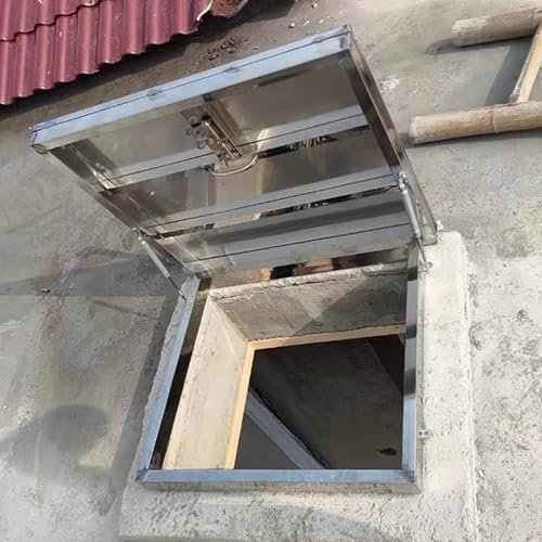 Elitix Dachfenster Dachfenster-Wartungsdeckel mit Mittelstütze, Dachausstiegstür 45 50 55 60 65 70 75 80 85 90 95 100 105 110 Zoll, Dachsicherheitstür(50x50cm(19.5x19.5))