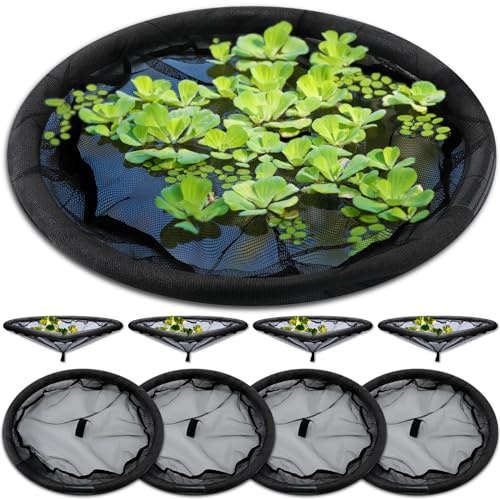Wowangce 4 Pack 24 Inch Diameter Fish Barrier Black Flora Round Floating Island Plant Protector for Your Home Pond Protects Fish