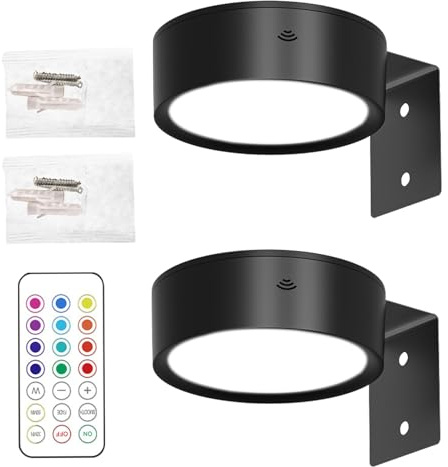 Ylnailky Luminaire d'Art sur Batterie - Éclairage Magnétique pour Tableaux avec Télécommande,Lampe LED Polyvalente pour Escalier Chambre Couloir Chevet