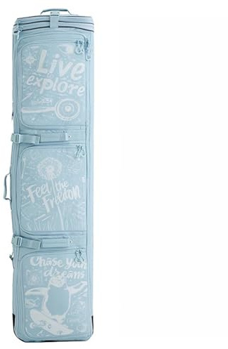 Lzyjck Snowboardtasche mit Rollen – Rollbare Doppel-Skitasche für Flugreisen, Längenverstellbar bis 190 cm Für Schuhe, Handschuhe, Ski und Zubehör,Blau
