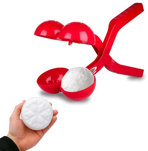 JAMARA Snow Play 461146 - Pinza per palla di neve Duo, 38 cm, per bambini, palla di neve, idea regalo per ragazzi e ragazze, palle di neve in pochi secondi, colore: rosso