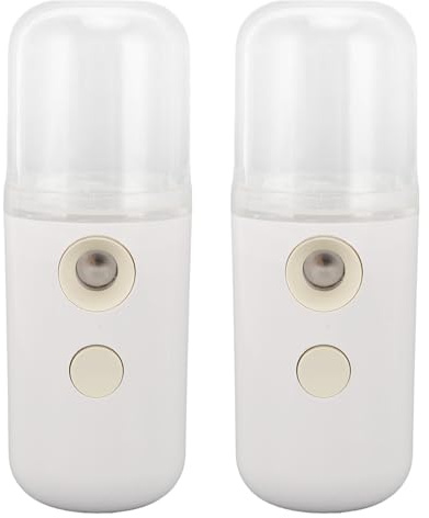 Humidificador portátil recargable de 2 piezas con difusor de fragancia para el hogar, viajes, ropa seca, diseño compacto y liviano, carga USB, batería de 250 mAh, fácil de usar pa
