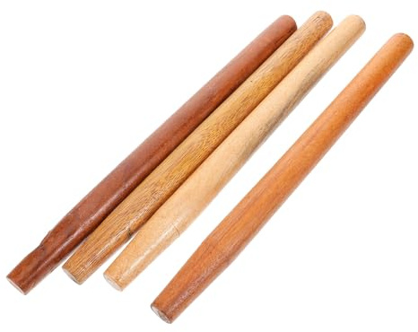 Toddmomy Wooden Replacement Handles 4 Pcs 40Cm Long Ergonomic Hardwood Handles for Garden Tools Such As Shovels Sickles Hoes Suitable for Garden Work