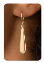KINHOPI Gold Earrings for Women, Dangly Drop Earrings Leverback 14K Gold Plated Hypoallergenic Elegant Jewelry Gift for Women