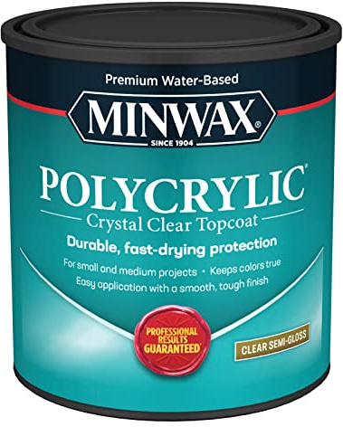 1 qt Minwax 64444 Clear Polycrylic Water-Based Protective Finish Semi-Gloss