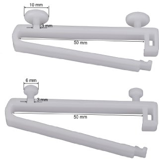 DécoProfi 10x Schlaufengleiter für Gardinenschienen 10mm x 50mm Weiß I Für Innenlauf von Gardinen/Vorhangschienen I Gleiter Schiebegardinen mit Schlaufen