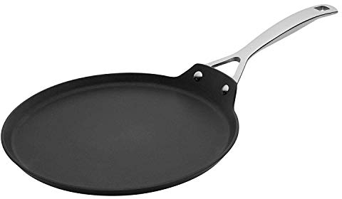 Le Creuset Crepera de aluminio antiadherente, diámetro 28 cm, para todas las fuentes de calor, incluso la inducción, Antracita/Plateado, 51106280010002