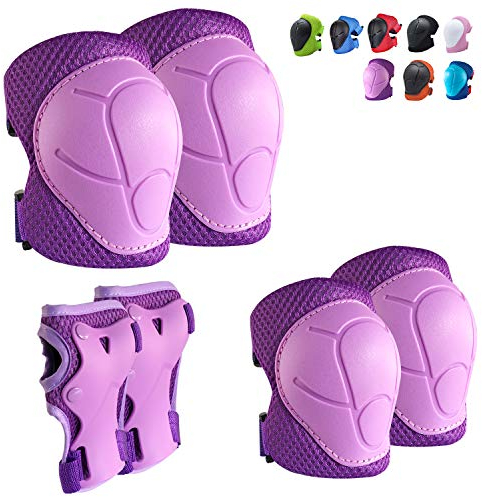 CKE Kinder Knieschützer für Kinder/Jugendliche, Ellbogenschützer Schutzvorrichtungen für Jungen Mädchen 2-14 Jahre alt Kinder Schutzausrüstung Set für Skating Radfahren Fahrrad Rollerblading Roller