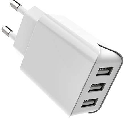 Chargeur Mural USB 3 Ports 15W/ 3.1A Adaptateur Universel Compatible avec iPhone 11 X 8 6 Tablette Samsung Galaxy S9 S8 Huawei