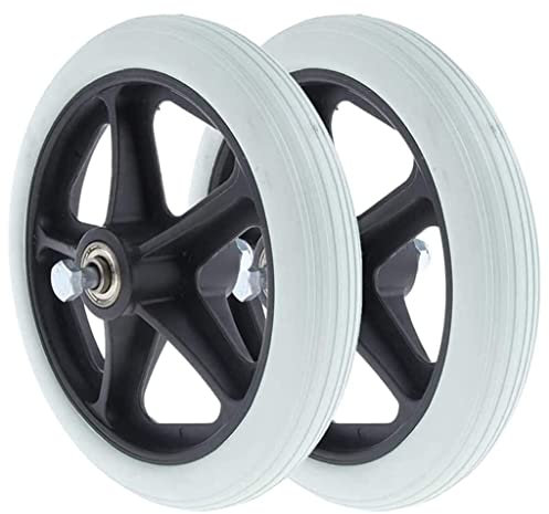 MJZYP 2PCS of 6/7/8 Inch Rubber Wheel Replacement Wheelchair, Walkers' Front Wheels, Anti-Slip Replacement Solid Casters Rollers Wheels Universal Wheelchair Replacement Wheel B,6inch/15cm