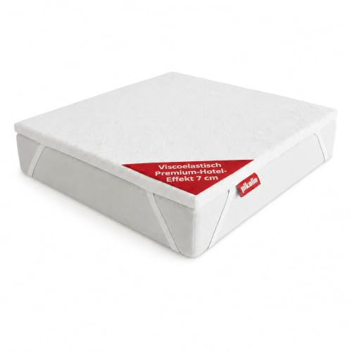 Pikolin Home Visco Elastic Mattress Protector Multiple Zone Mattress Topper 7cm Thickness for 150cm Beds, Removable and Breathable, Visco Elastic Mattress Protector 150x200cm