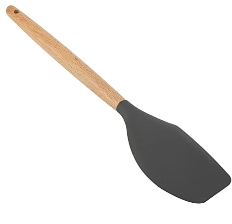 SANON Utensilios de Cocina de Silicona, Espatulas Silicona Cocina, Lengua Silicona, Espatula Silicona, Espátula de Silicona, Antiadherente, Resistente Al Calor, Con Mango de Madera, Para Cocinar