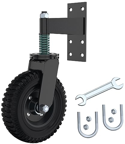 Lygoeege Zaun Tor Rad 20CM für Metallrohr Tor 275KG Kapazität 360°Lenkrolle Heavy Duty Federbelastete Torrollen Schrauben und Schraubenschlüssel