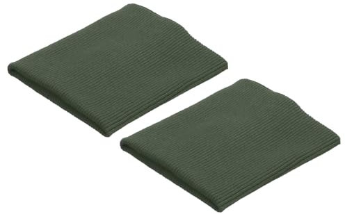 sourcing map Puños Elásticos de Tela de Algodón con Ribetes Acanalados, Cinta Elástica de Punto para Puños Y Cintura, para Coser, Verde Militar, 1 Par