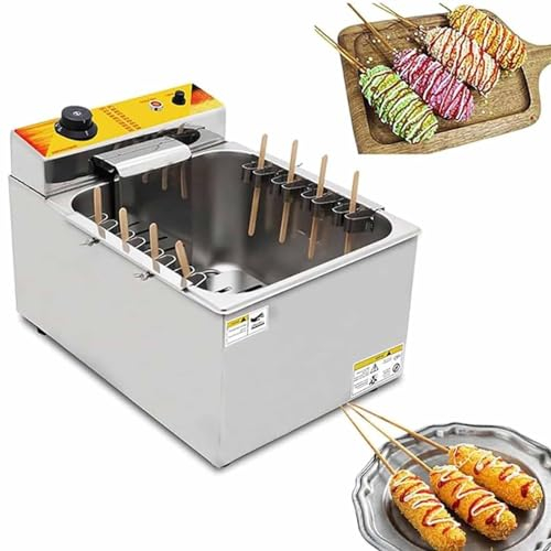 DDZJTPP Máquina Comercial para Hacer Palitos De Perritos Calientes con Queso 12L Gran Capacidad Freidora De Palitos para Perritos Calientes Y Queso,para Restaurante,Cocina Casera