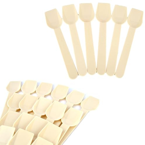 Lot de 500 palettes composables beige 10 palettes pour crème glacée, YOGURT et semi-froids SPOON