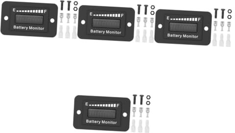 Angoily 4sets Battery Checker Tester Battery Displaying Device Tool Golf Cart Gauge Vehicle Power Indicator