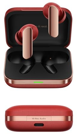 realme Buds Air 7 Pro Auriculares Inalámbricos Bluetooth, Traducción de Voz IA en Tiempo Real, Controlador Dual-DAC, 48 h de Reproducción, ANC 53 dB, Audio Espacial, Rojo Ardiente