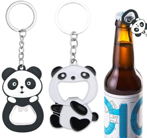 HABNI 2 Pcs Decapsuleur Porte Cle Ouverture De Bouteille Porte Clés Ouverture De Bouteille De Bière Adorable Et Fonctionnel Panda Ouvertures De Bouteilles Cadeaux Pour Fête De Bière