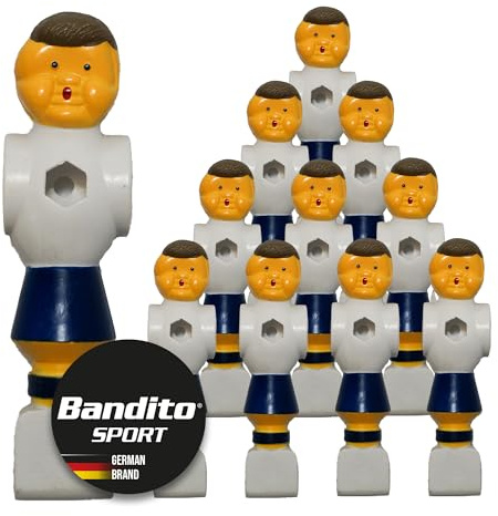 Kickerfigur Champion, 2-färgad Soccer-figur universellt lämplig för alla bordsparastänger med Ø 16 mm, räfflad halkfri fotyta, robust, teamset med 11 st. röd och blå (blå)