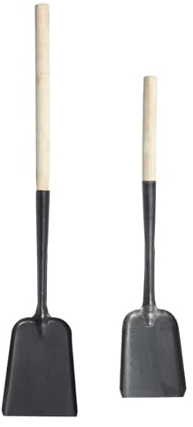 Genérico Pala para Cenizas de Chimenea y Barbacoa 2 Piezas (grande y Pequeño) Mango Largo de Madera para Limpieza Doméstica y Cocina, Herramienta Práctica y Ligera para Hogar