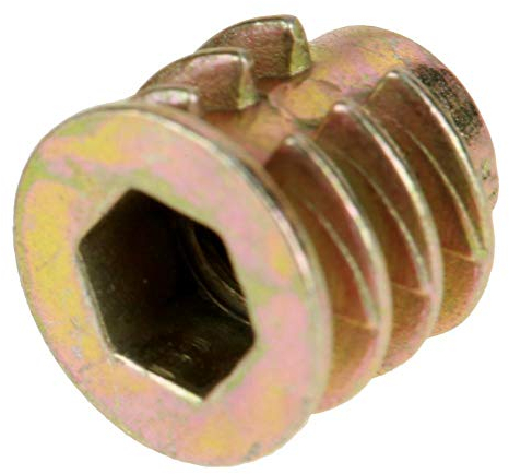 50pcs M4*8mm Screw-in Nut Threaded Insert Nuts Hex Socket Drive Furniture Bolt Fastener Connector for Wood Insert Threaded Interface Screws