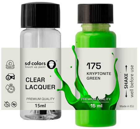 SD COLORS K VERDE 175/6175 Nuovo Ritocco Vernice 15 ML RIPARAZIONE GRAFFIO PENNELLO COLORE CODICE 175/6175 VERDE (VERNICIE+LACQUA)