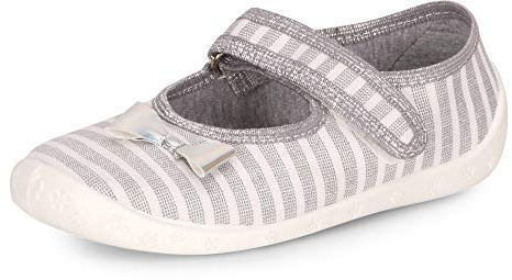 Ladeheid Pantofole Ballerine Bambina LARW007 (Grigio Bianco Strisce 2, 29 EU)