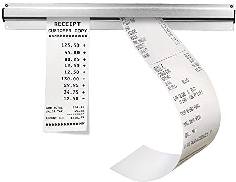 Dzmuero Halter Bestellhalter Bonhalter Gastronomie Klemmleiste Küche für Hold Orders, Papers Sicher 1 Stk (30cm mit Schrauben und 3M Aufkleber)